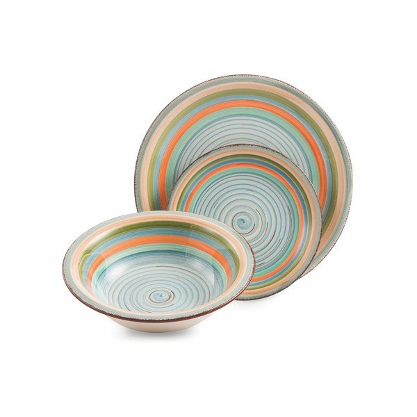 Zestaw kolorowych naczyń 18-częściowy z kamionki Villa d'Este Mykonos Sombrerors-image-1