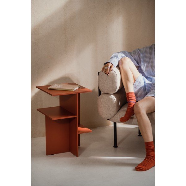 Szafka nocna z półką w kolorze terakoty Atik – noo.ma-image-1