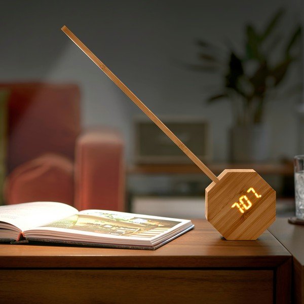 Bambusowa lampa stołowa LED (wysokość 39,5 cm) Octagon One – Gingko-image-1