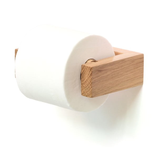 Uchwyt ścienny na papier toaletowy z drewna dębowego Wireworks Mezza