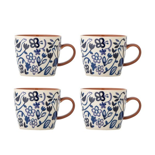 Niebieskie/kremowe kamionkowe kubki zestaw 4 szt. 300 ml Figuria – Bloomingville