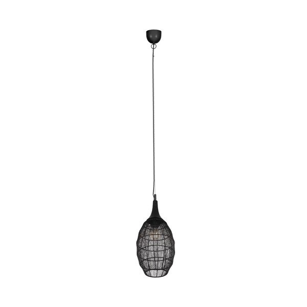 Lampa wisząca w kolorze matowej czerni z metalowym kloszem Soraya – Trio-image-4