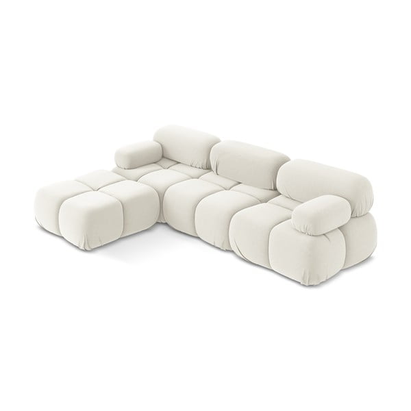 Biały aksamitny narożnik modułowy Lokua – Makamii-image-2