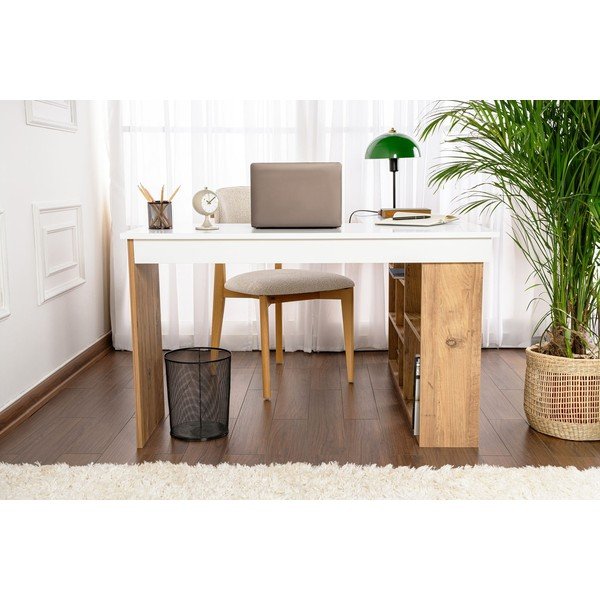 Biurko w dekorze sosny 120x130 cm Vesper – Kalune Design-image-4