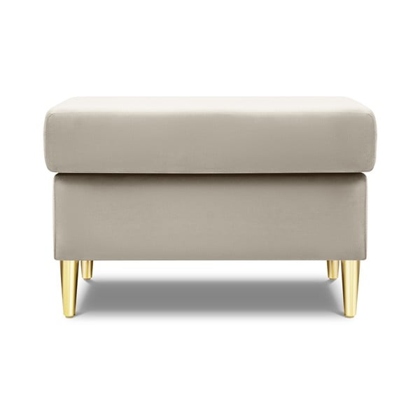 Beżowy aksamitny podnóżek Kyoto – Cosmopolitan Design