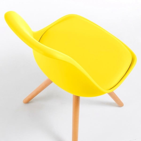 Żółte krzesło z bukowymi nogami loomi.design Lumos-image-2