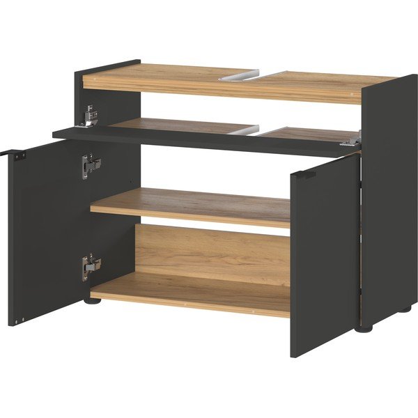 Antracytowa szafka pod umywalkę 80x60 cm Forano – Germania-image-3