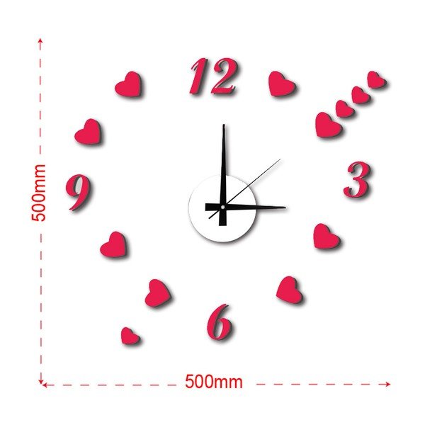 Zegar samoprzylepny Mauro Ferretti Hearts, ⌀ 50 cm-image-2