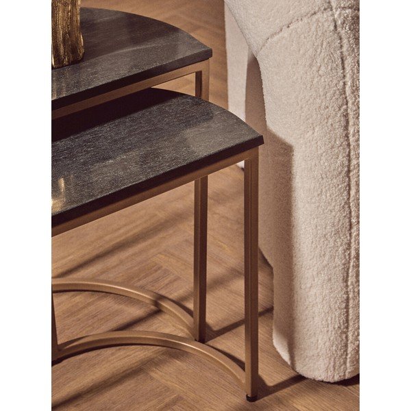 Stoliki zestaw 2 szt. z marmurowym blatem 28x45 cm Varana – Premier Housewares-image-4