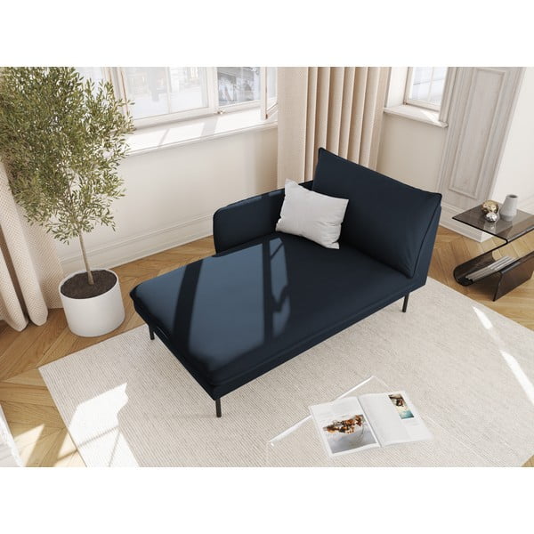 Ciemnoniebieski aksamitny szezlong (lewostronny) Vienna – Cosmopolitan Design-image-4