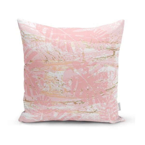 Poszewka na poduszkę Minimalist Cushion Covers Pink Leafes Brush, 45x45 cm