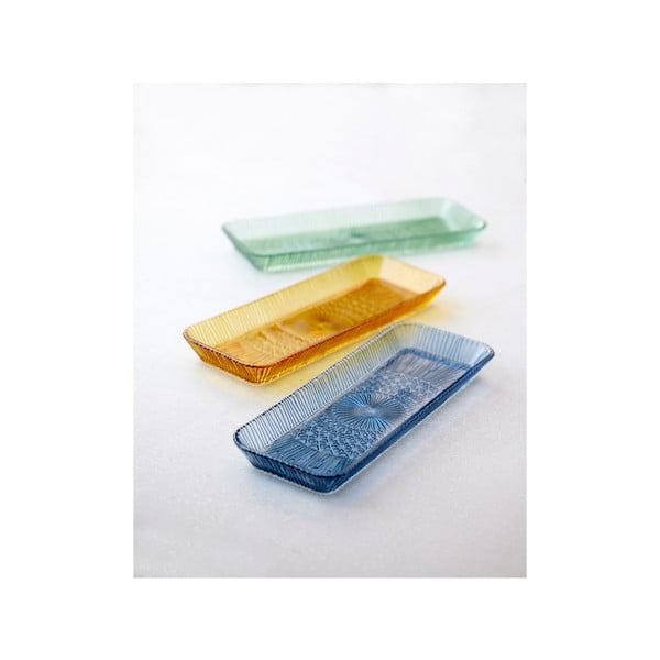 Niebieski szklany półmisek 14x38 cm Kusintha – Bitz-image-3