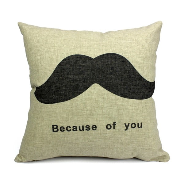 Poszewka na poduszkę Mustache, 45x45 cm
