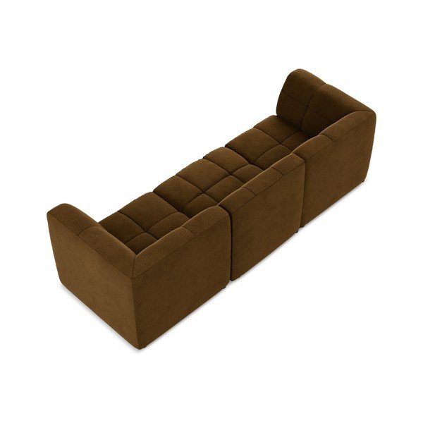 Musztardowa aksamitna sofa 255 cm Aloha – Makamii-image-4