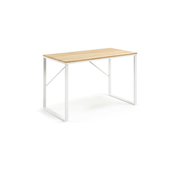 Białe biurko z blatem w dekorze drewna Kave Home Lisbet-image-3