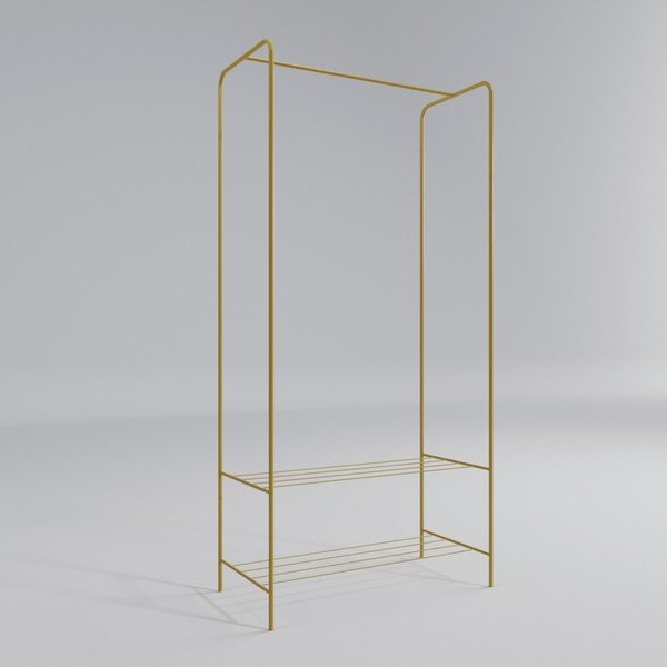 Metalowy stojak na ubrania w kolorze złota Frankenthal – Kalune Design-image-3