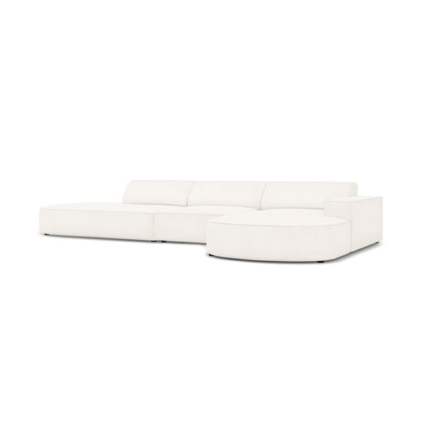 Beżowy narożnik (prawostronny) z materiału bouclé Jodie – Micadoni Home-image-3