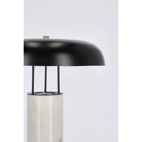 Czarno-biała marmurowa lampa stołowa z metalowym kloszem (wysokość 33 cm) Kaithal – Bizzotto-image-4