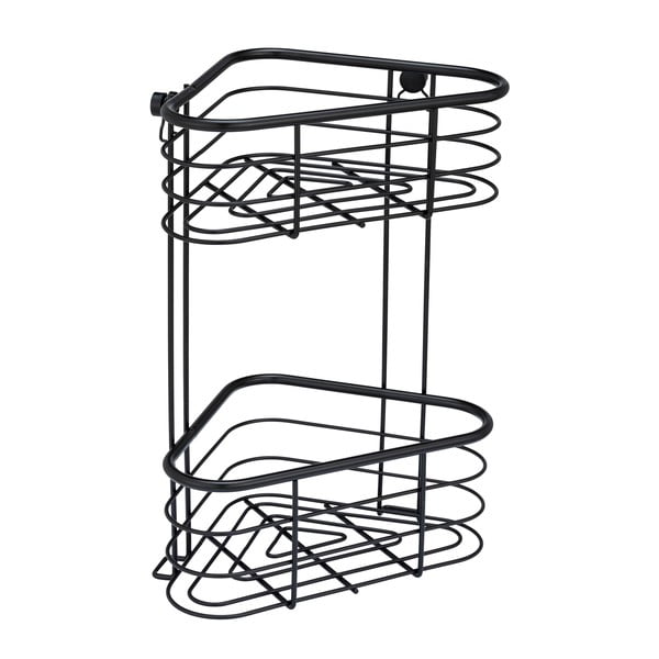 Czarna narożna półka łazienkowa Wenko Trestina, 25x35 cm-image-2