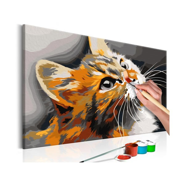 Zestaw płótna, farb i pędzli DIY Artgeist Red Cat, 60x40 cm