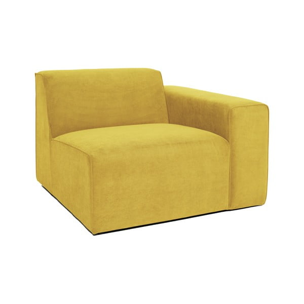 Musztardowożółty końcowy moduł sztruksowej sofy Scandic Sting, 101 cm, prawostronny-image-2