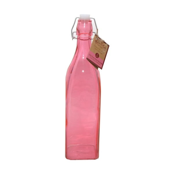 Butelka z klipsem Kilner 1000 ml, różowa