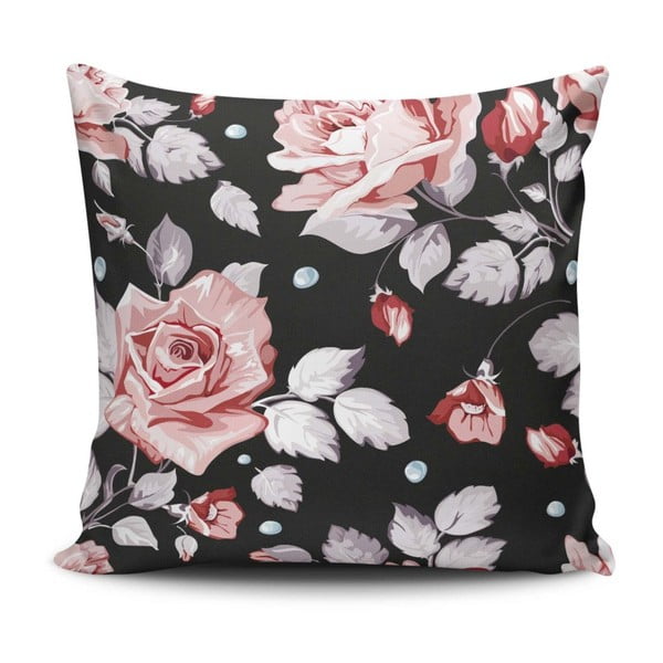 Poduszka z domieszką bawełny Cushion Love Roses, 45x45 cm