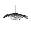 Czarna metalowa lampa wisząca z kloszem plecionki papierowej ø 80 cm Sombra – Leitmotiv