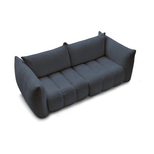 Ciemnoniebieska sofa z materiału bouclé 234 cm Azra – Bobochic Paris-image-3