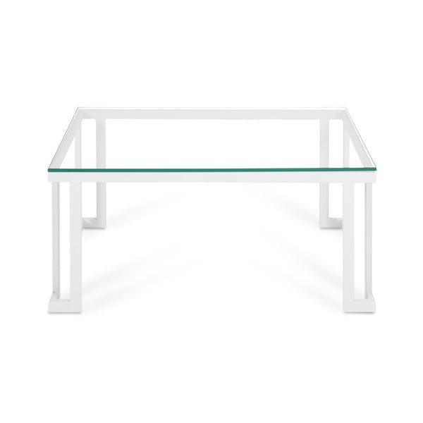Szklany stół ogrodowy w białej ramie Calme Jardin Cannes, 60x90 cm