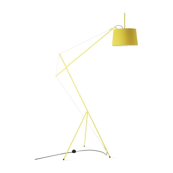 Żółta metalowa lampa stojąca HARTÔ Elisabeth