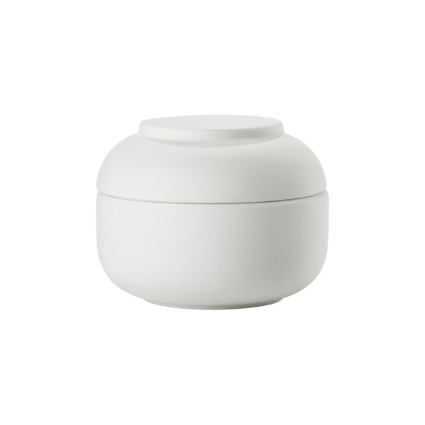 Biały kamionkowy organizer łazienkowy na waciki Sensu – Zone