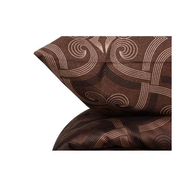 Brązowa pościel dwuosobowa z satyny bawełnianej 200x200 cm Pandora – Mijolnir-image-4