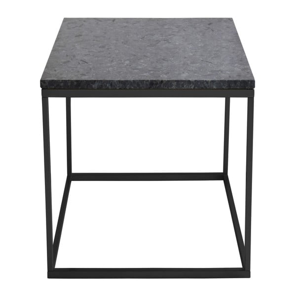 Czarny stolik granitowy z czarną konstrukcją RGE Accent, szer. 50 cm