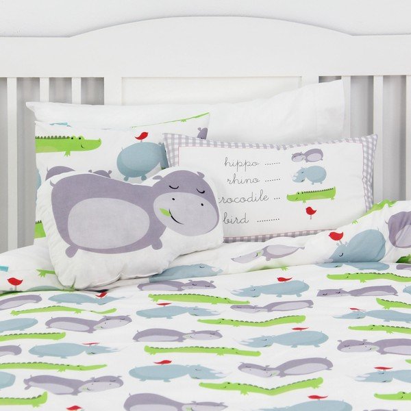 Dziecięca pościel bawełniana z poszewką na poduszkę Mr. Fox Hippo 140x200 cm-image-4
