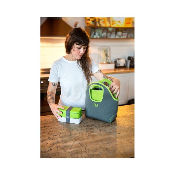 Torebka na pojemnik z drugim śniadaniem Monbento Grey/Green-image-2