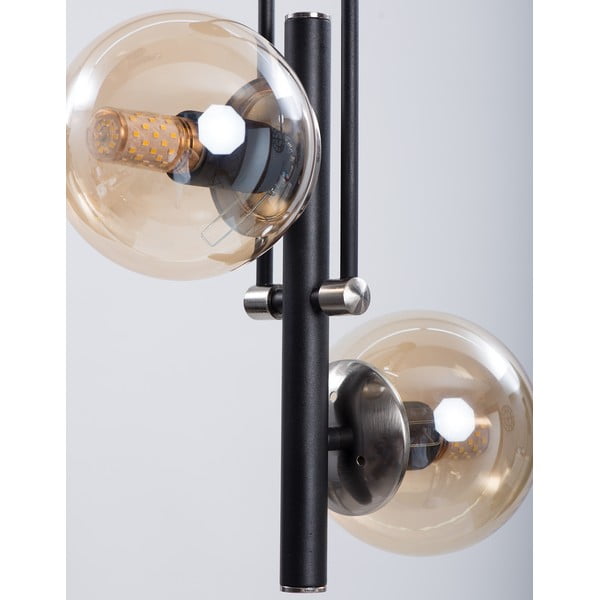 Czarna lampa sufitowa ze szklanym kloszem ø 15 cm Libra – Squid Lighting-image-3