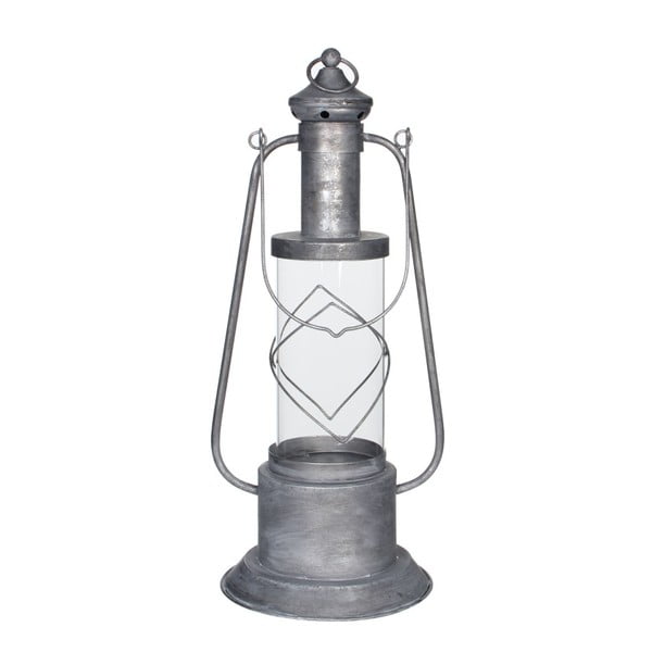 Duży metalowy lampion w srebrnej barwie Ego Dekor Granada