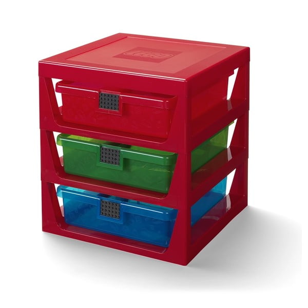 Czerwony organizer z 3 szufladkami LEGO®