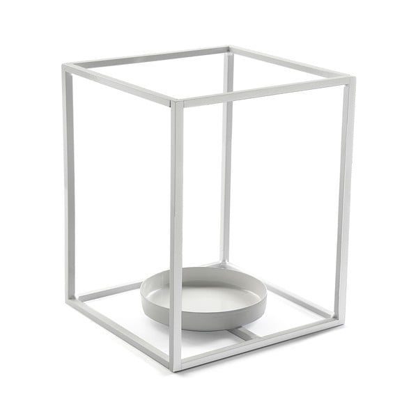 Biały świecznik VERSA Cube, wys. 20 cm