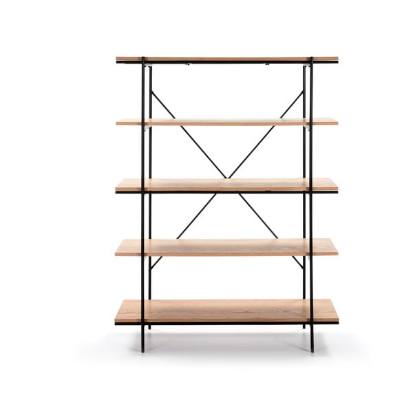 Regał w dekorze drewna dębowego z czarnymi elementami Marckeric Amina