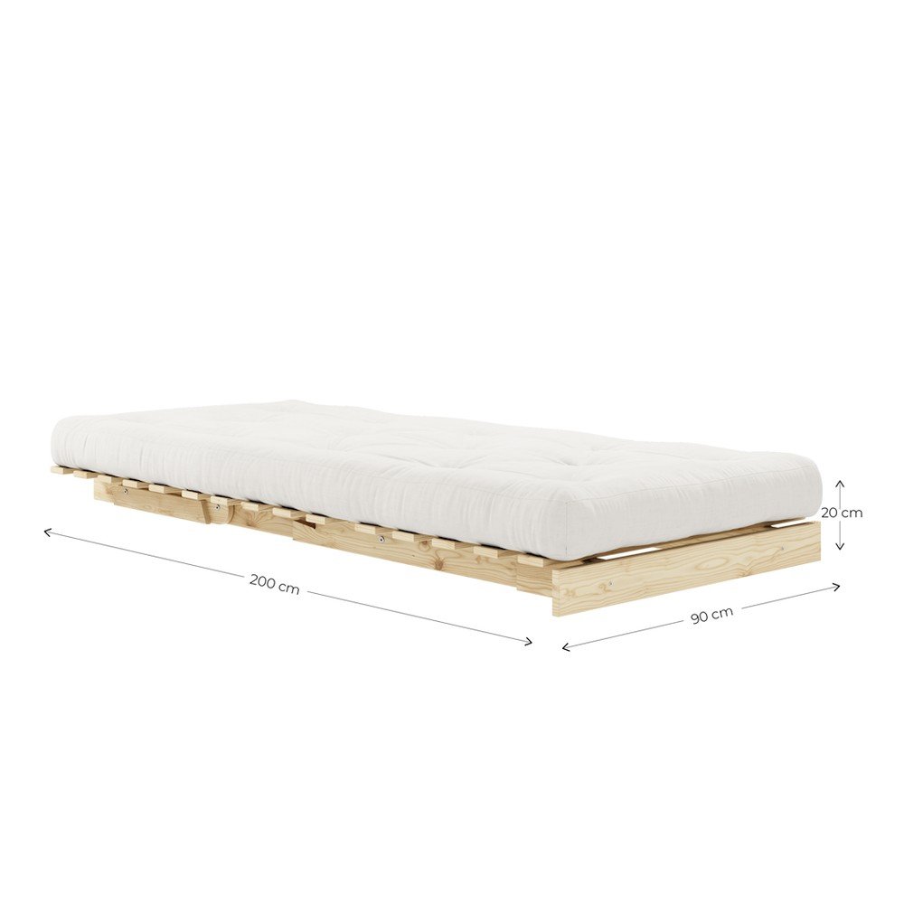 Ciemnobrązowy rozkładany sztruksowy fotel futon Roots – Karup (zdjęcie 6)