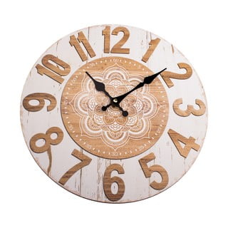 Drewniany zegar ścienny Dakls Mandala, ø 34 cm