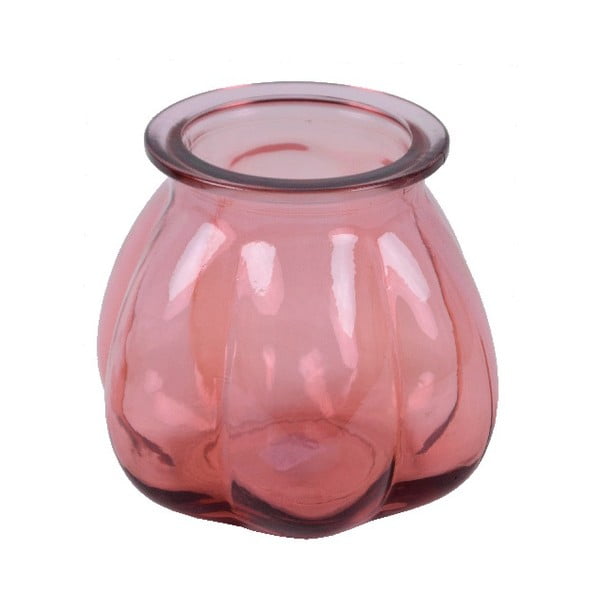 Różowy wazon ze szkła z recyklingu Ego Dekor Tangerine, wys. 16 cm