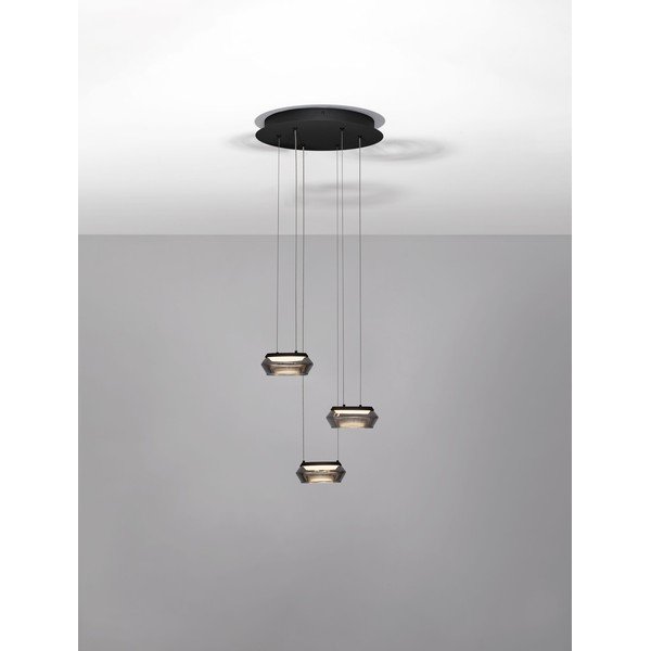 Szklana lampa wisząca LED ze ściemniaczem w kolorze matowej czerni ø 35 cm Jailyn – Nova Luce-image-4