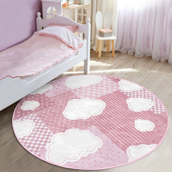 Różowy dywan dziecięcy ø 100 cm Comfort – Mila Home-image-3