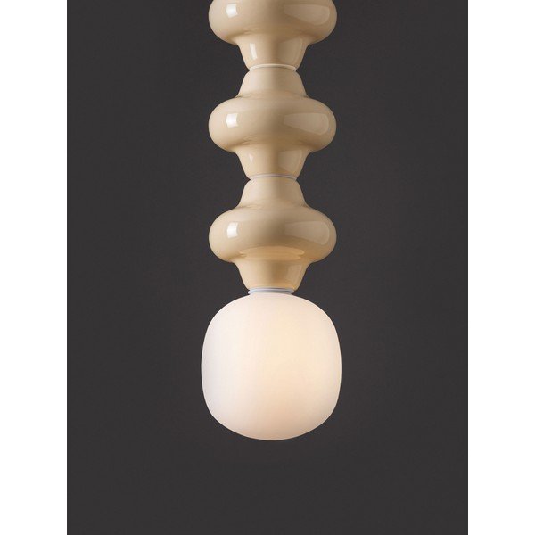 Biała/kremowa lampa wisząca ceramiczna ze szklanym kloszem ø 18 cm Clio – Nova Luce-image-1