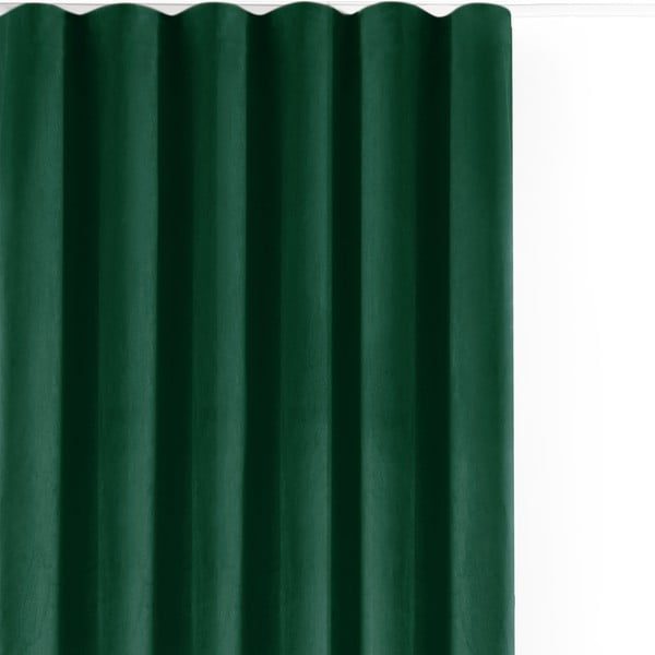 Zielona aksamitna zasłona częściowo zaciemniająca (dimout) 140x270 cm Velto – Filumi