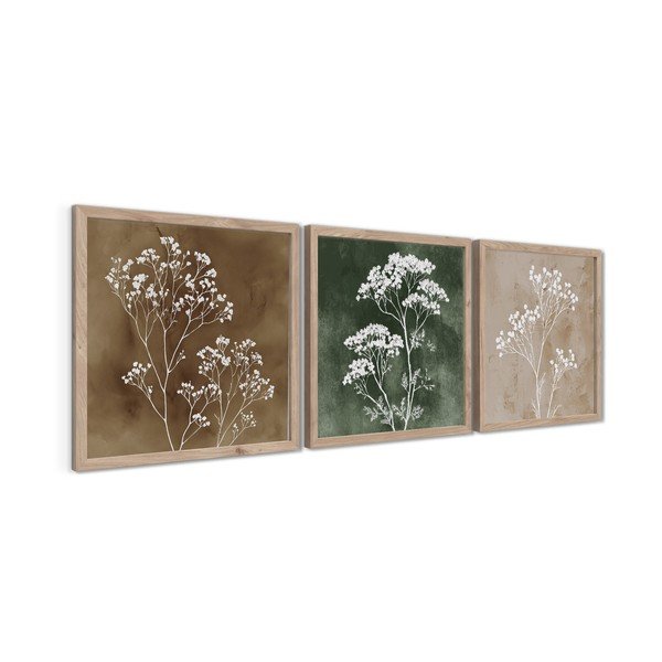 Obrazy zestaw 3 szt. 30x30 cm Floral Imprint – Styler-image-3