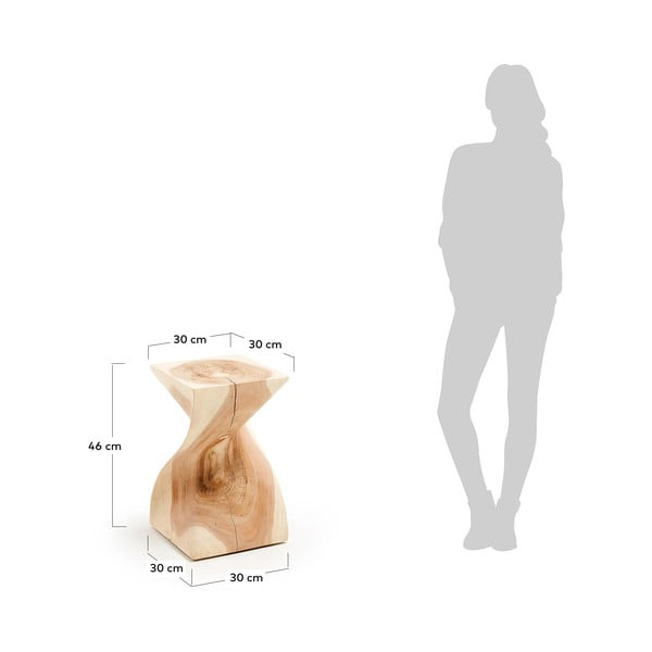 Stolik z litego drewna munggur 30x30 cm Hakon – Kave Home-image-4